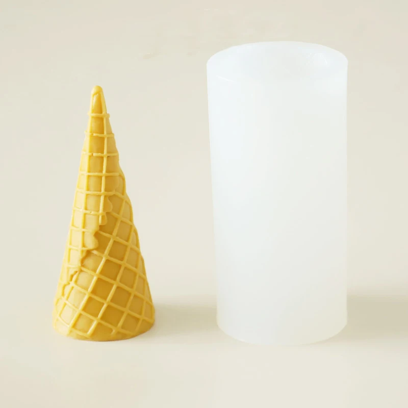 3D Ice Cream Egg Cone Cylinder Candle Silicone Mold DIY Fondant Cake Chocolate Clay Supplies Handmade Soap Jelly ResinMold | Дом и сад