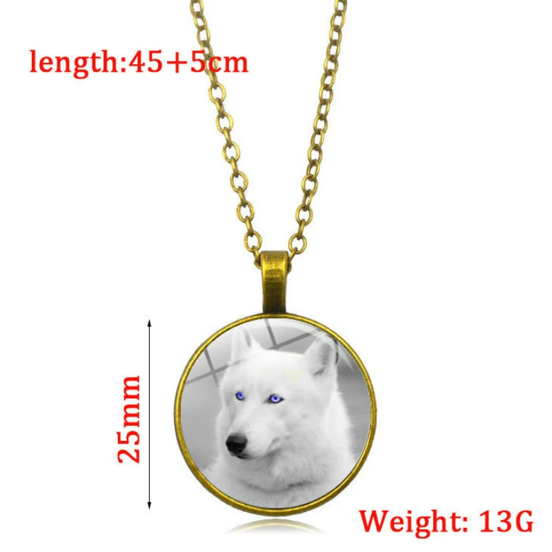 Классический Лес Снег Волк стеклянный купол светящийся кулон ожерелье