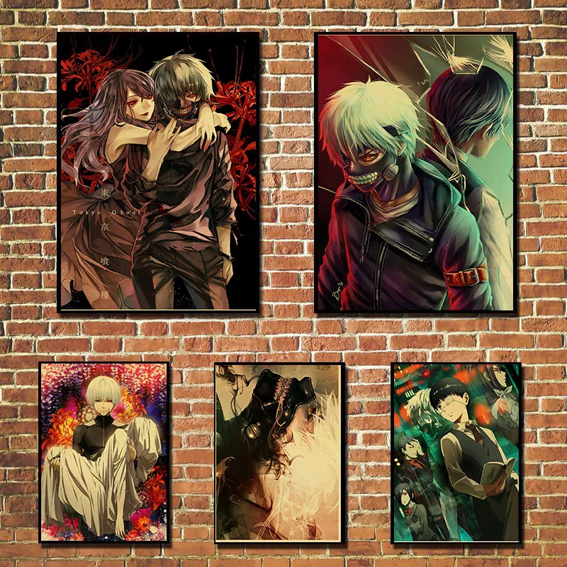 

Japanese Anime Retro Poster Kraft Paper Wallpaper High Quality Painting Home Decoration Wall Stickers Room Decoration Painting