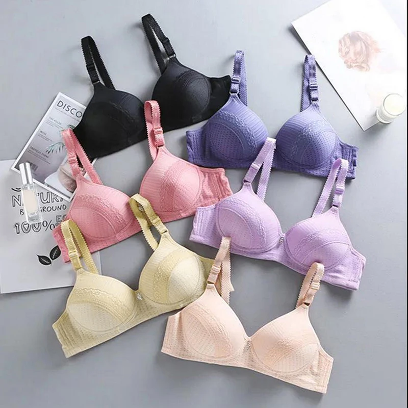 

Fashion Women Sexy Lace Bras Active Gather Bra Breathing Soft WireFree Seamless Large Bra Small Chest Underwear Plus Lingerie