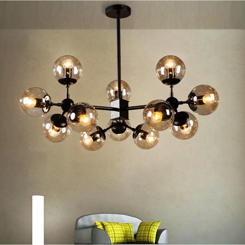 Современные стеклянные подвесные светильники в скандинавском стиле с круглыми