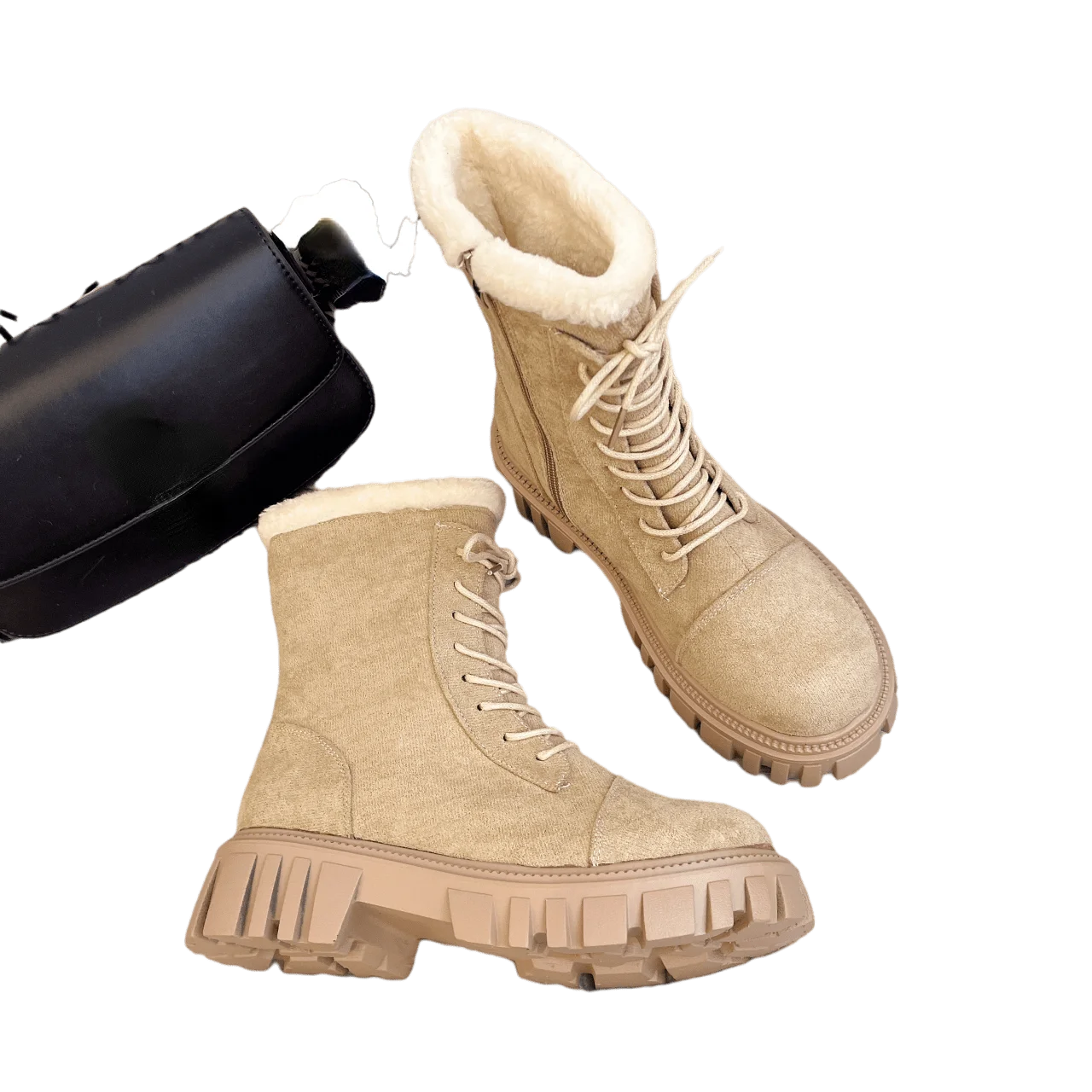 

Новое поступление, мягкие ботинки, женская обувь, женские ботинки, модные круглые ботильоны из искусственной кожи, зима 2021, эластичные черны...