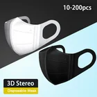 Одноразовые черные маски 3D Трехмерная белая маска для носа женские дышащие защитные маски для взрослых лица, рта