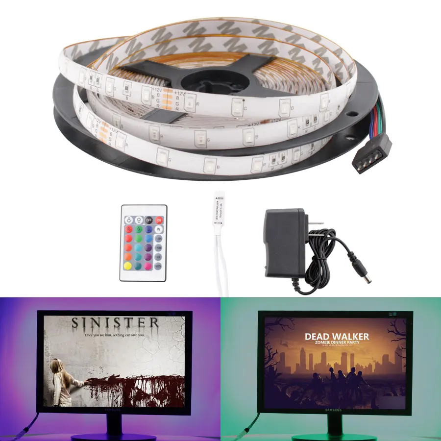 DC 12 В RGB СВЕТОДИОДНАЯ лента SMD 2835 гибкий светодиодный s tv подсветка 5 м