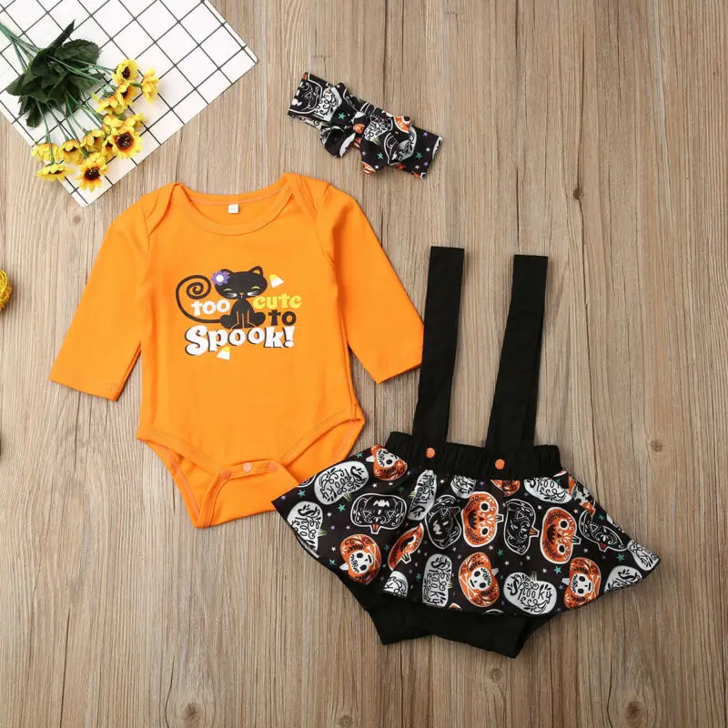 Новый брендовый комплект для малышей комбинезон с изображением тыквы маленьких
