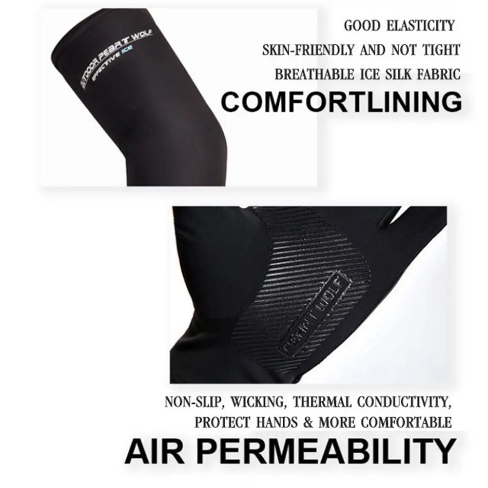 

1 Pc 37-45cm Lycra Ice Arm Sleeve UV Protection Cycling Fishing Running Warmer Sleeves MTB Arm Cover Bicycle Handsock Bicicleta