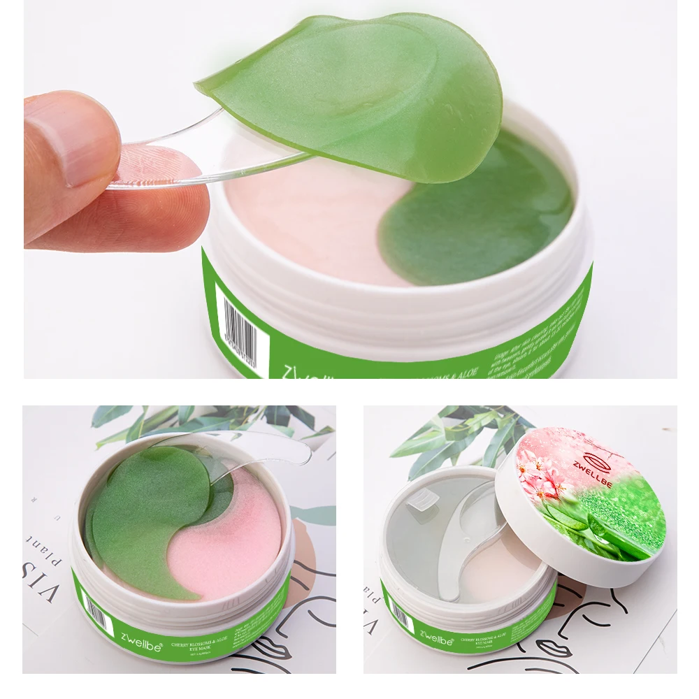 60pcs Cherry Blossoms &amp Aloe Collagen Eye Mask Face Anti Wrinkle Gel Sleep Patch Moisturizing Care | Красота и здоровье
