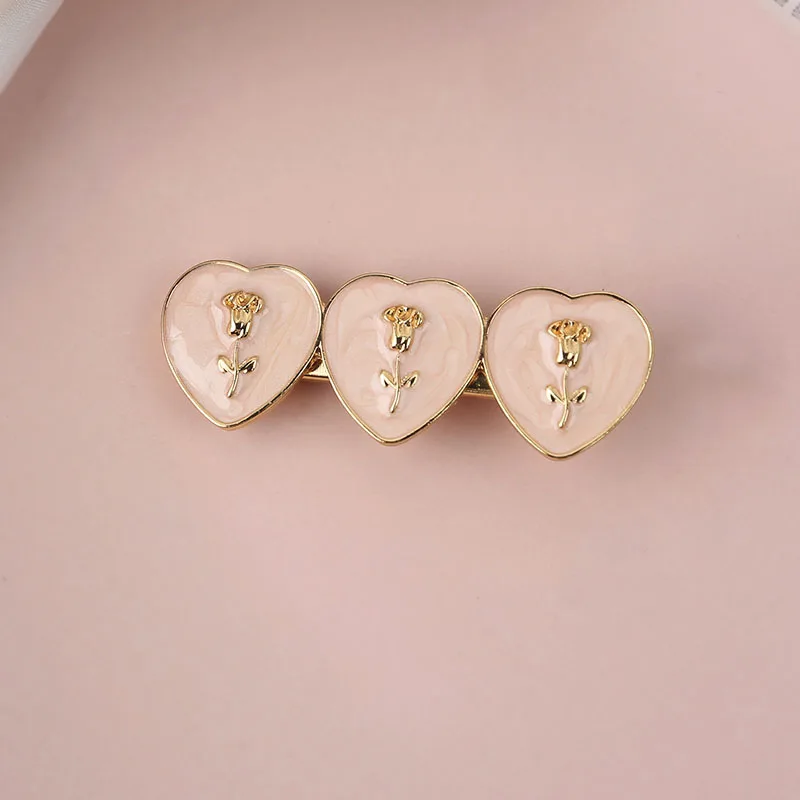 Модные аксессуары 6 шт./лот металлическая эмалированная заколка с цветком розы