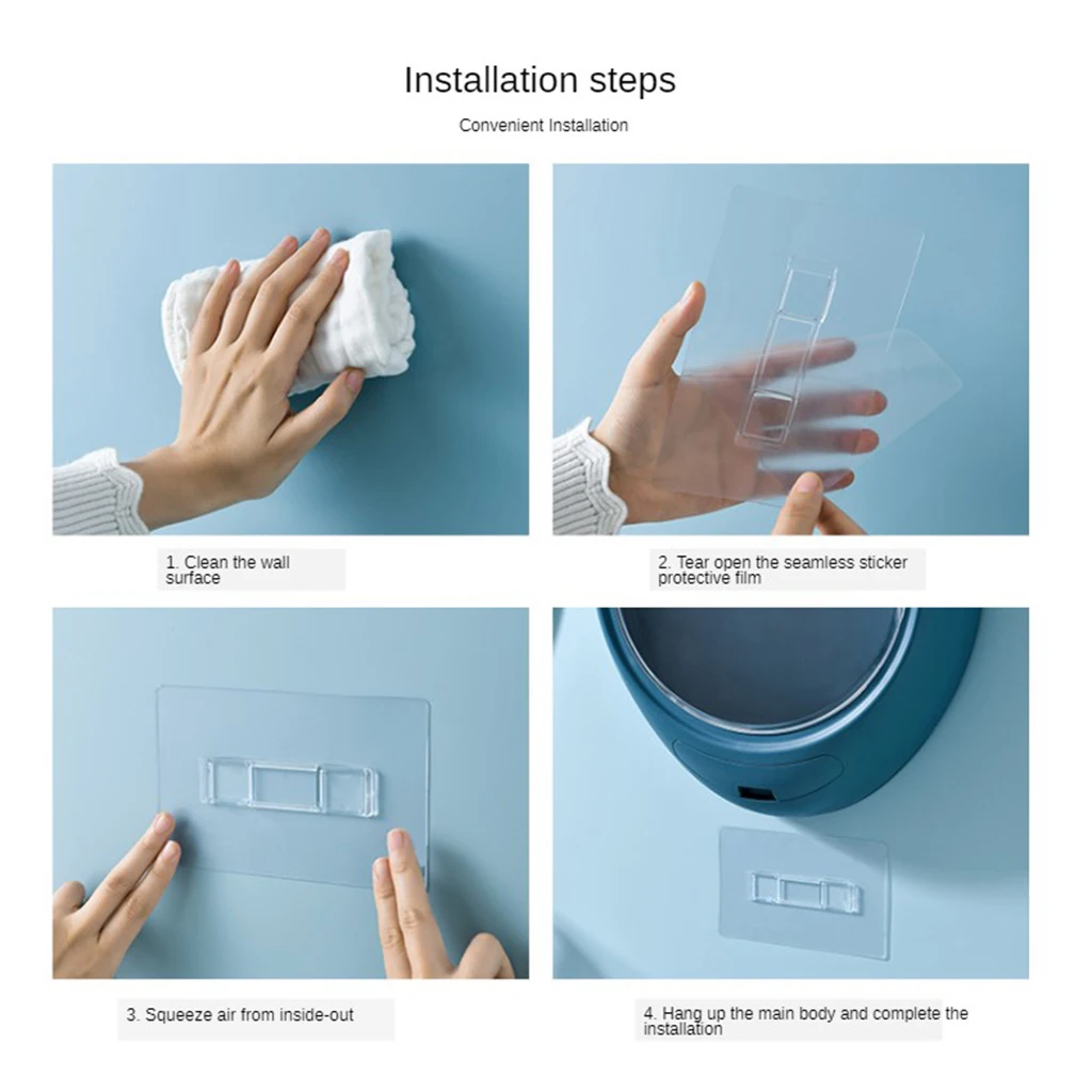 

Wall Mount Makeup Storage Box Organizer for Bathroom clear front cover