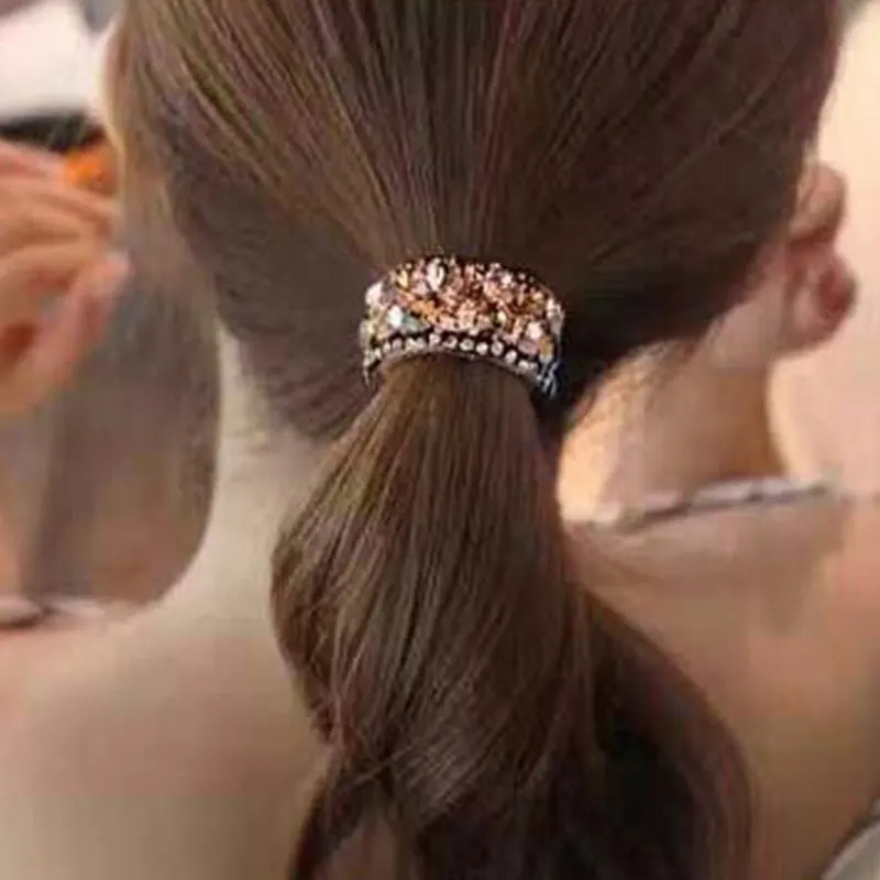

8 Colors Shiny Rhinestone Geometric Horsetail Hairpin Women Charming Hair Clip Claws Daily Casual Barrettes