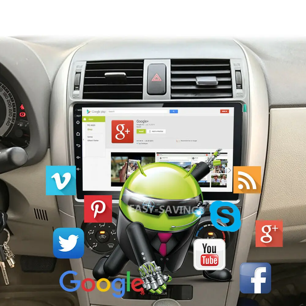 9&quot Android 10.0 Car Multimedia Player For Toyota Corolla E140/150 2007-2008 2009 2010 2011 2012 2013 Radio Stereo GPS Navi | Автомобили