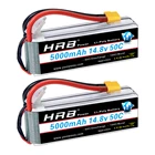 12 шт., HRB 4S Lipo аккумулятор 14,8 в 5000 мАч 50C TDeans штекер XT60 разъем для Traxxas-s Car светильник XXL для грузовиков, дронов, квадрокоптеров, лодок
