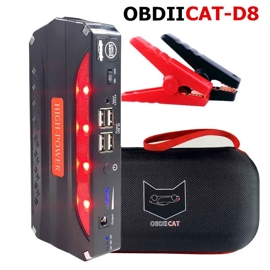 super portable car jump starter d9 power bank 12v emergency car battery booster for petrol diesel car starting device free global shipping