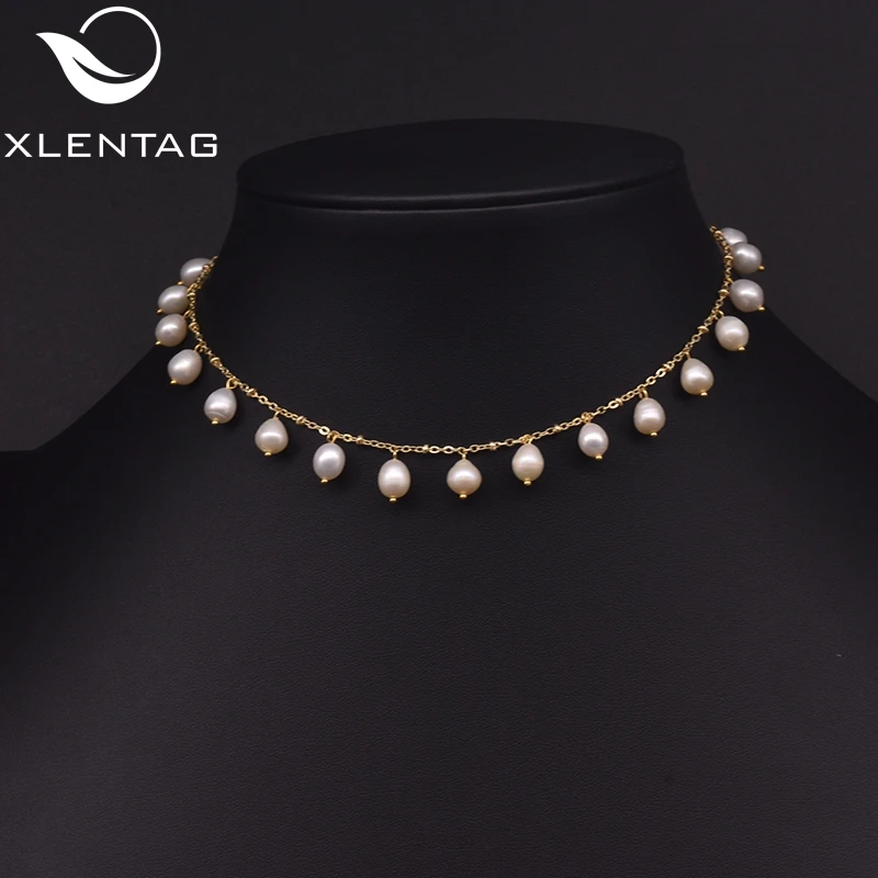 Xlenag ожерелье из натурального пресноводного жемчуга в стиле барокко роскошное
