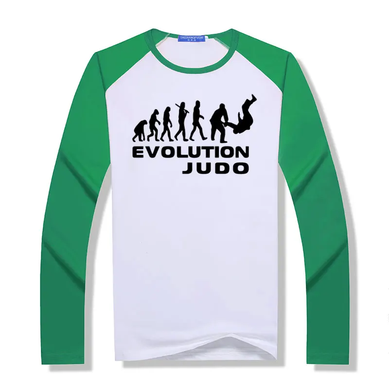 Мужская футболка Новое поступление с принтом эволюции дзюдо длинным рукавом
