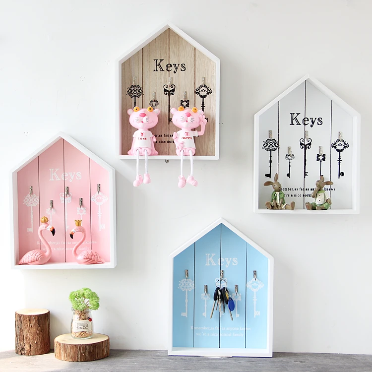 Креативный домашний Настенный декор деревянный крючок для ключей коробка