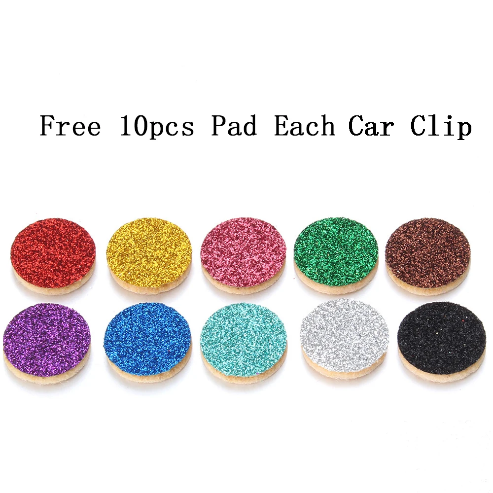 Rose Gold Aromatherapy Car Perfume Diffuser 30mm Magnetic Aroma Locket Air Freshener Vent Clip + 10pcs Shining Pad | Украшения и