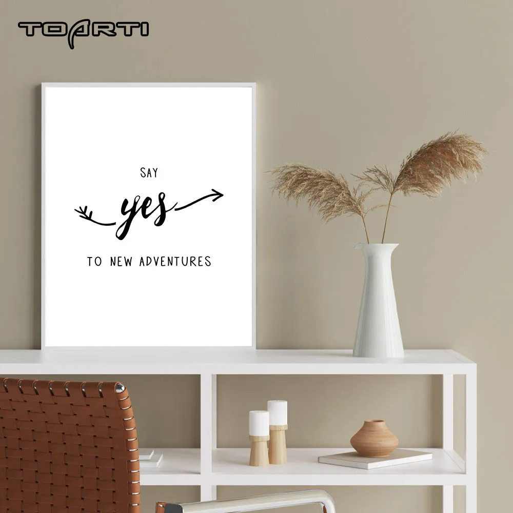 Say Yes To New Adventures холст живопись вдохновляющие мотивирующие с принтом цитатой