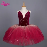 ruoru blingbing red color girls dress kids costume ballet dress tutu skirt with adjustable straps ballerina dress leotard