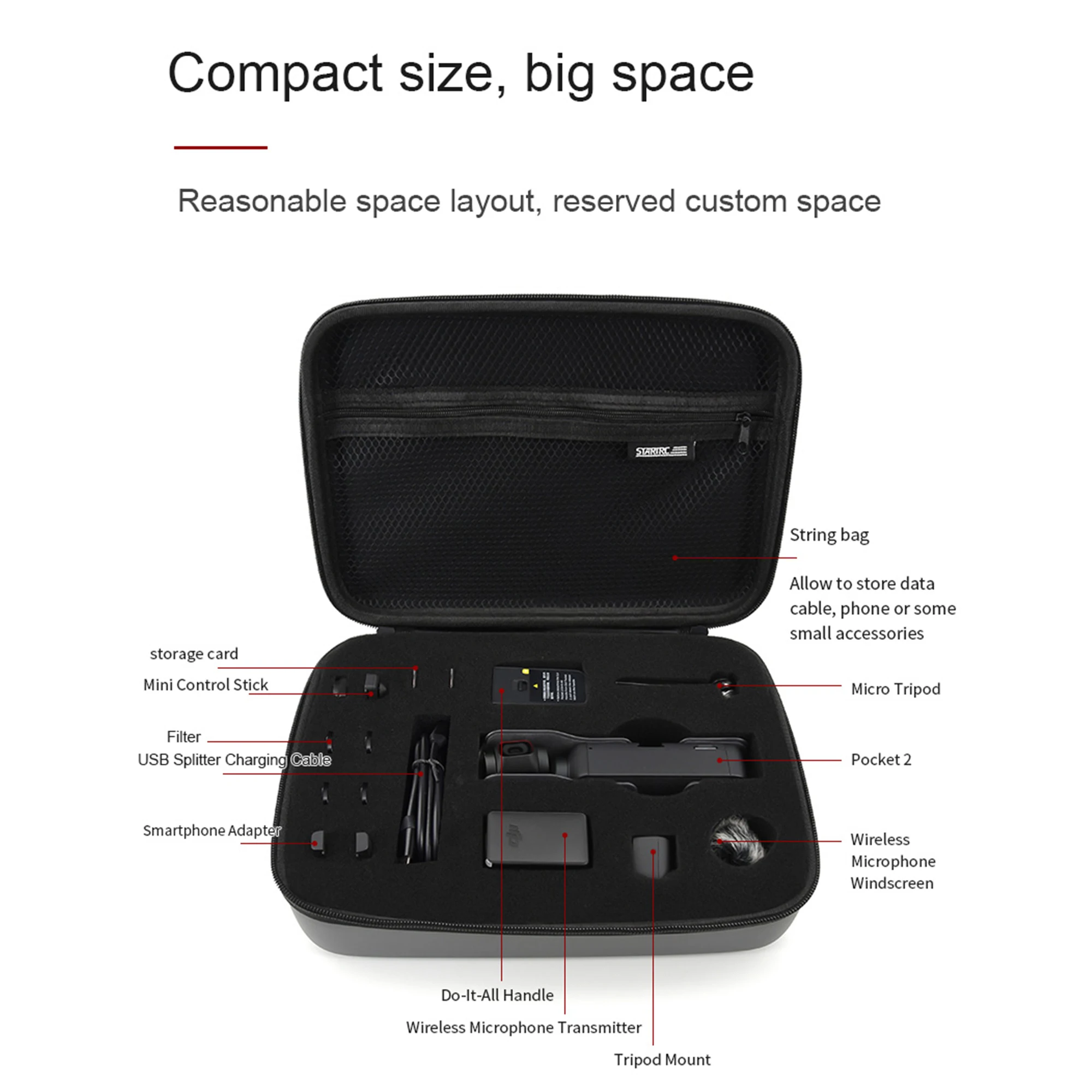 OSMO карман 2 сумка для хранения Портативный чехол коробка PU Водонепроницаемый