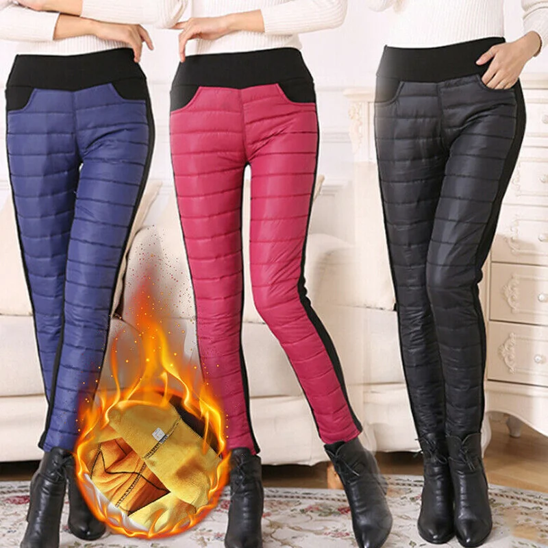 

Женские брюки, зимние плотные брюки на утином пуху, высокая талия, тонкие, теплые, женские, повседневные, свободные, на пуху, леггинсы, штаны, ...
