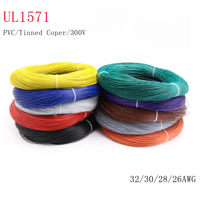 

5 м/10 м UL1571 32/30/28/26awg ПВХ электронный провод гибкий кабель изолированный жестяной медный экологический светодиодный провод