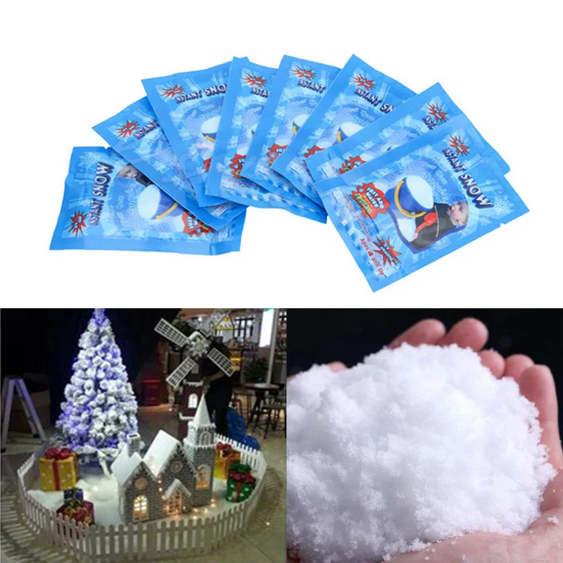 

10pcs/lots White Snow for Christmas and Wedding Magic Snow Super Absorbent for Wedding and Christmas Decoration