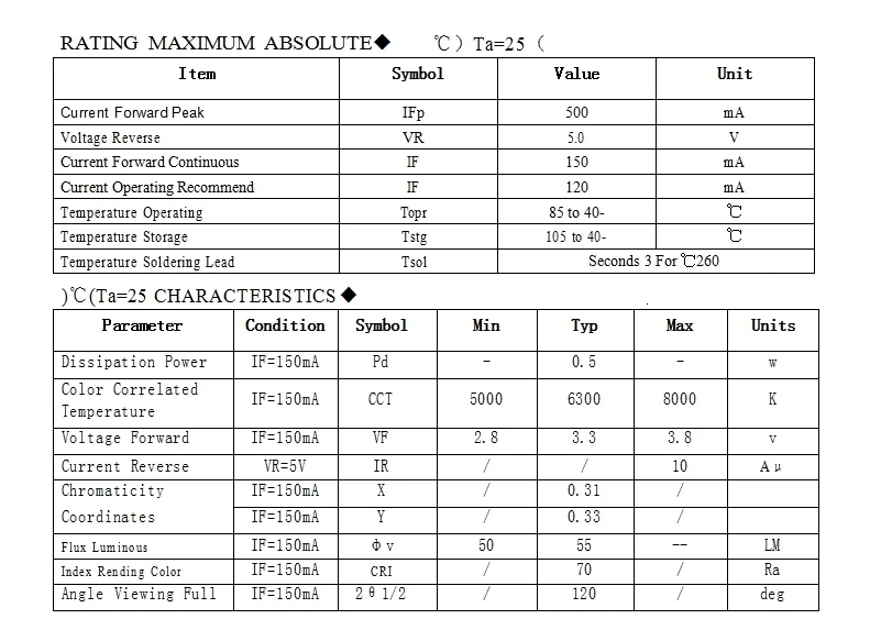 100 шт 5630/5730-CW/WW 0.5W-150Ma 50-55lm 6500K белый светильник SMD 5730 5630 Светодиодный 5730 Диоды(3,2~ 3,4 в