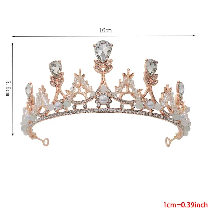 

Crystal Jeweled Queen Crown Rhinestone Wedding Crowns and Tiaras for Women Costume Party Hair Accessories with Gemstones