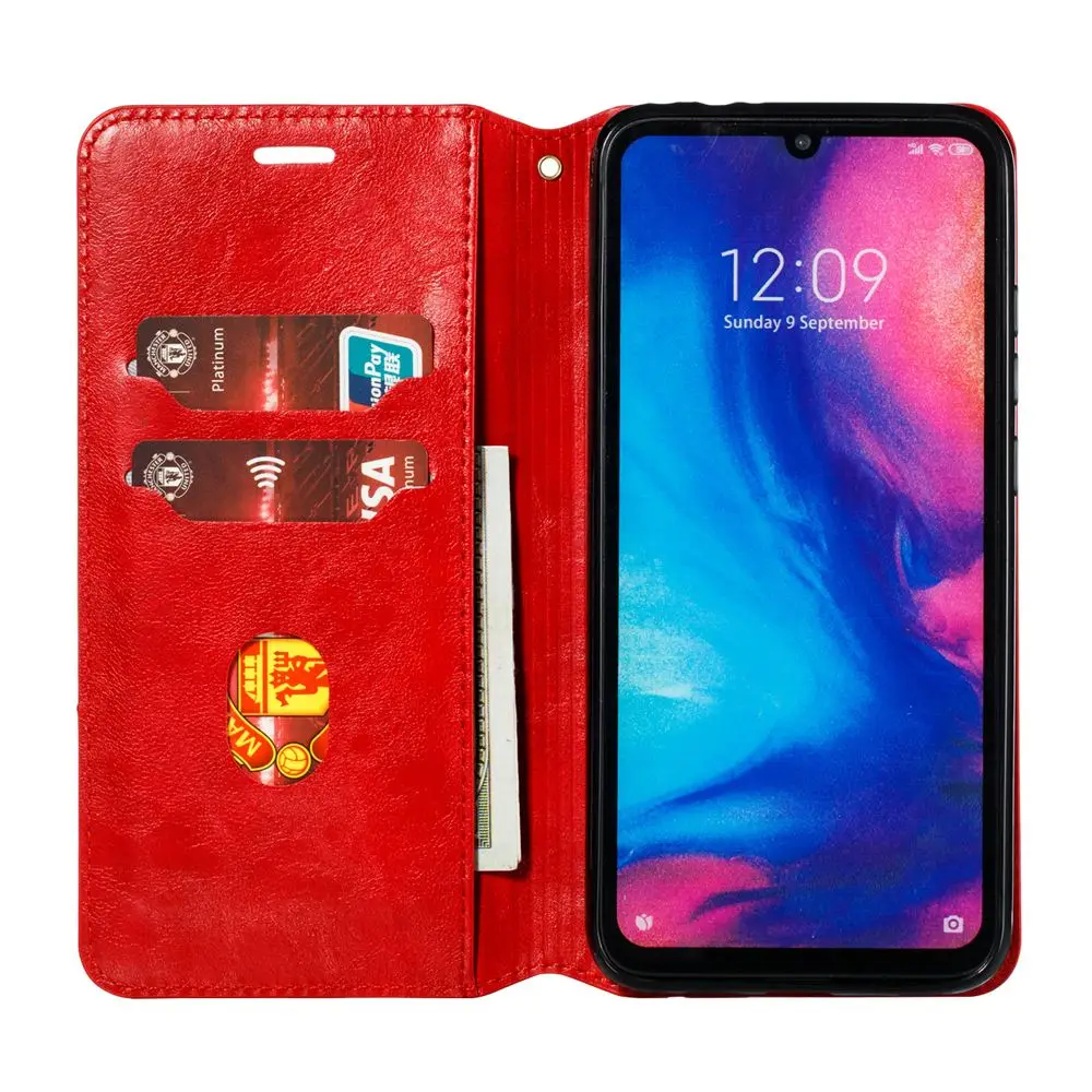 Чехол для Xiaomi Redmi Note 7 6 5 Pro GO 6A 6Pro с рисунком Crazy Horse из искусственной кожи прочная