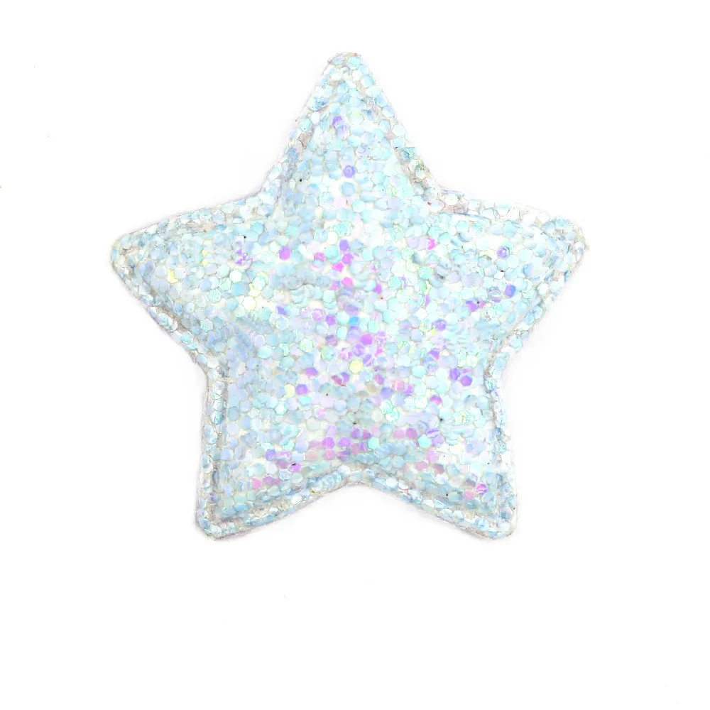 10 шт. разноцветные нашивки со звездами милые с блестками для одежды блестящие