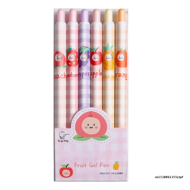 

Pack of 6 Creative Retractable Gel Pens Wax Sealed 0.5mm Changeable Facial Expressions Design Pen for students Boys Girl
