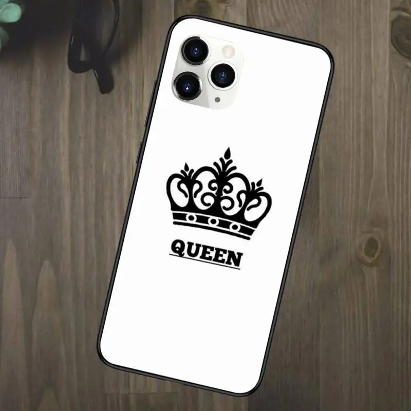 

King Queen Crown Phone Case for iPhone 11 12 mini pro XS MAX 8 7 Plus X XS XR