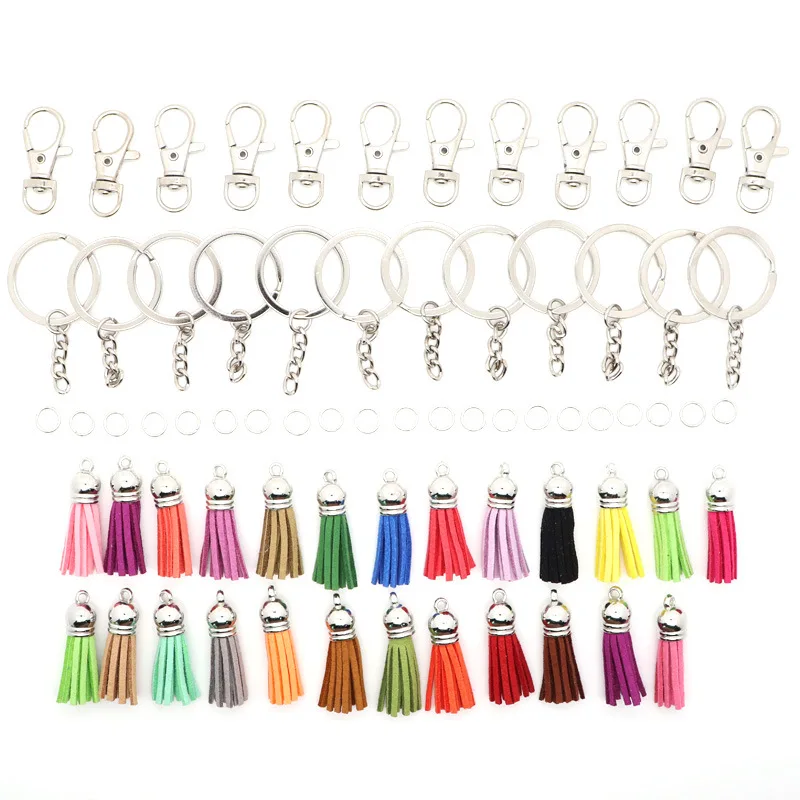 

100Pcs Key Chain Rings Bulk with Tassel for Tassel Keychain