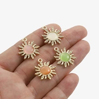 10pcs rhinestone sun charms mix 4 colors pendant for diy jewelry making cute earring bracelet necklace accessories