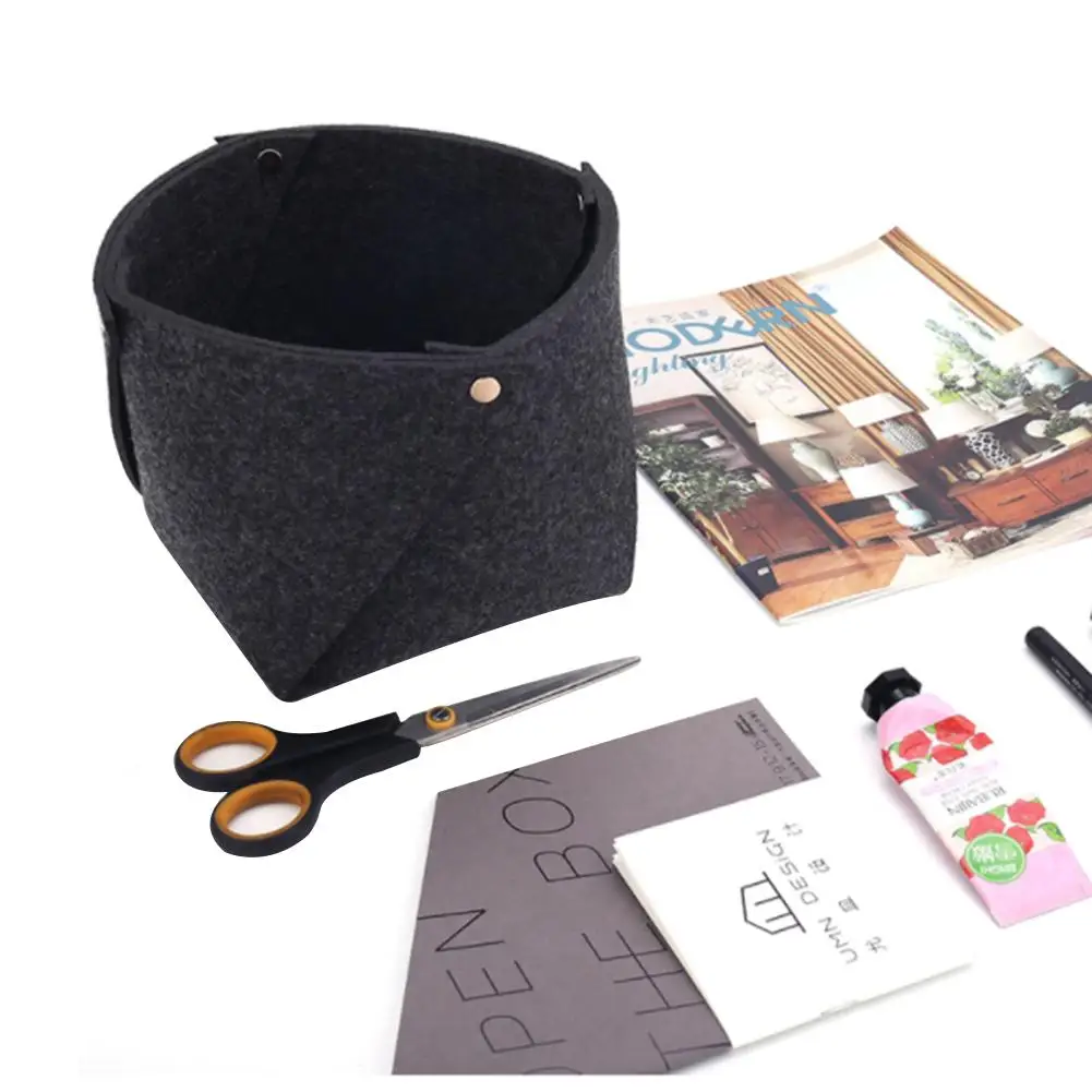 Felt Storage Box Cosmetics Jewelry Organizer Simple Table Case Ornament For Bedroom |