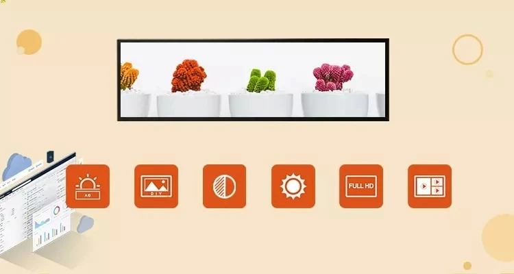 19 дюймовая ЖК полка с пультом дистанционного управления цифровая вывеска