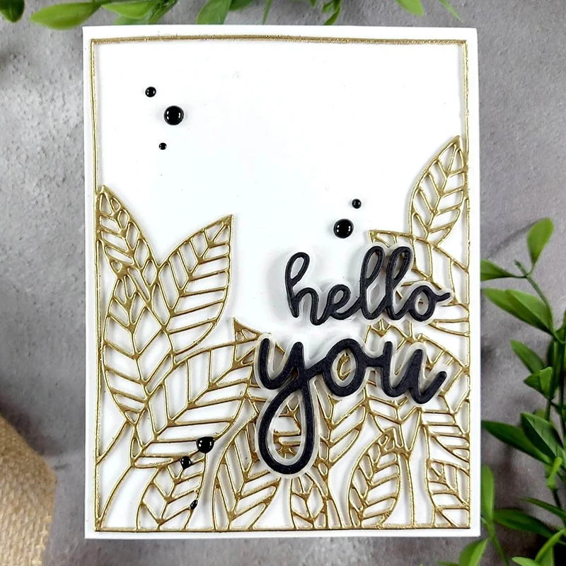 

2021 New Peeking Leaves Cover Metal Cutting Dies For DIY Craft Making Greeting Card Frame Background Scrapbooking No Clear Stamp