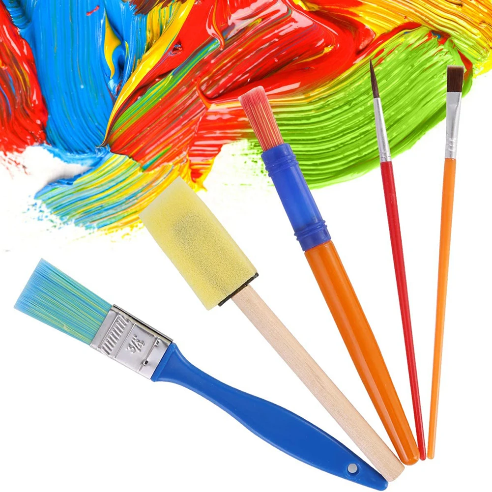 

42pcs Household Washable Painting Brushes DIY Art Crafts Brush Kids Sponge Painting Brushes Kits for Toddlers Early Learning