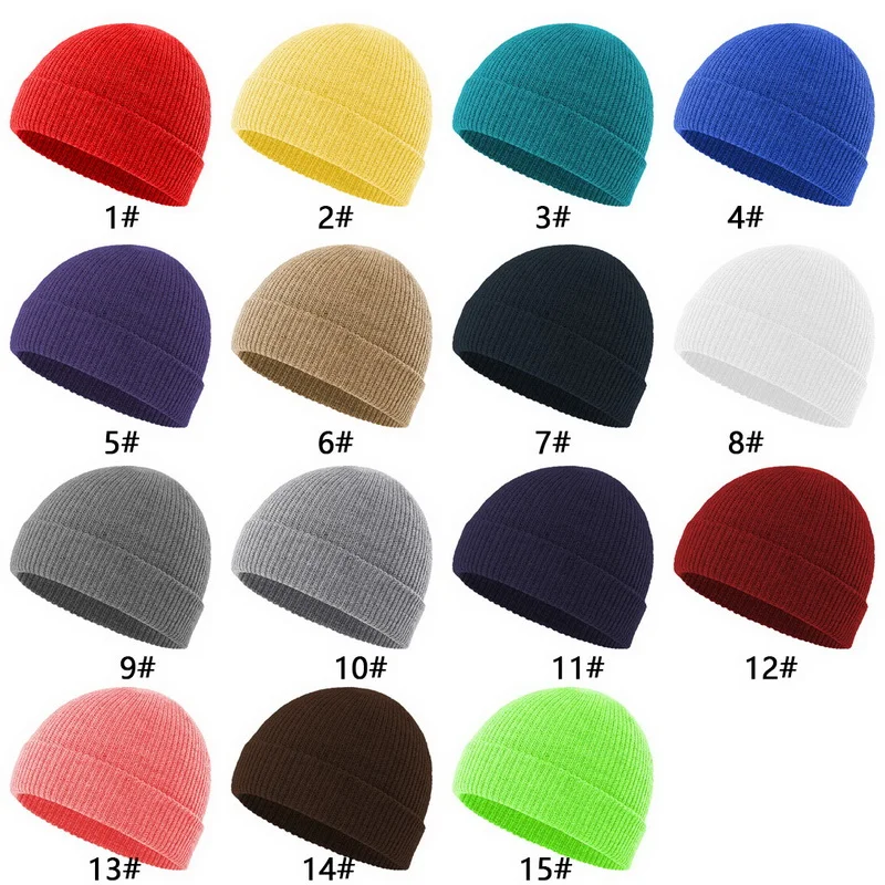 

2021 Fashion New Men's Retro Dome Warm Short Solid Color Knitted Comfortable High-quality Woolen Hat