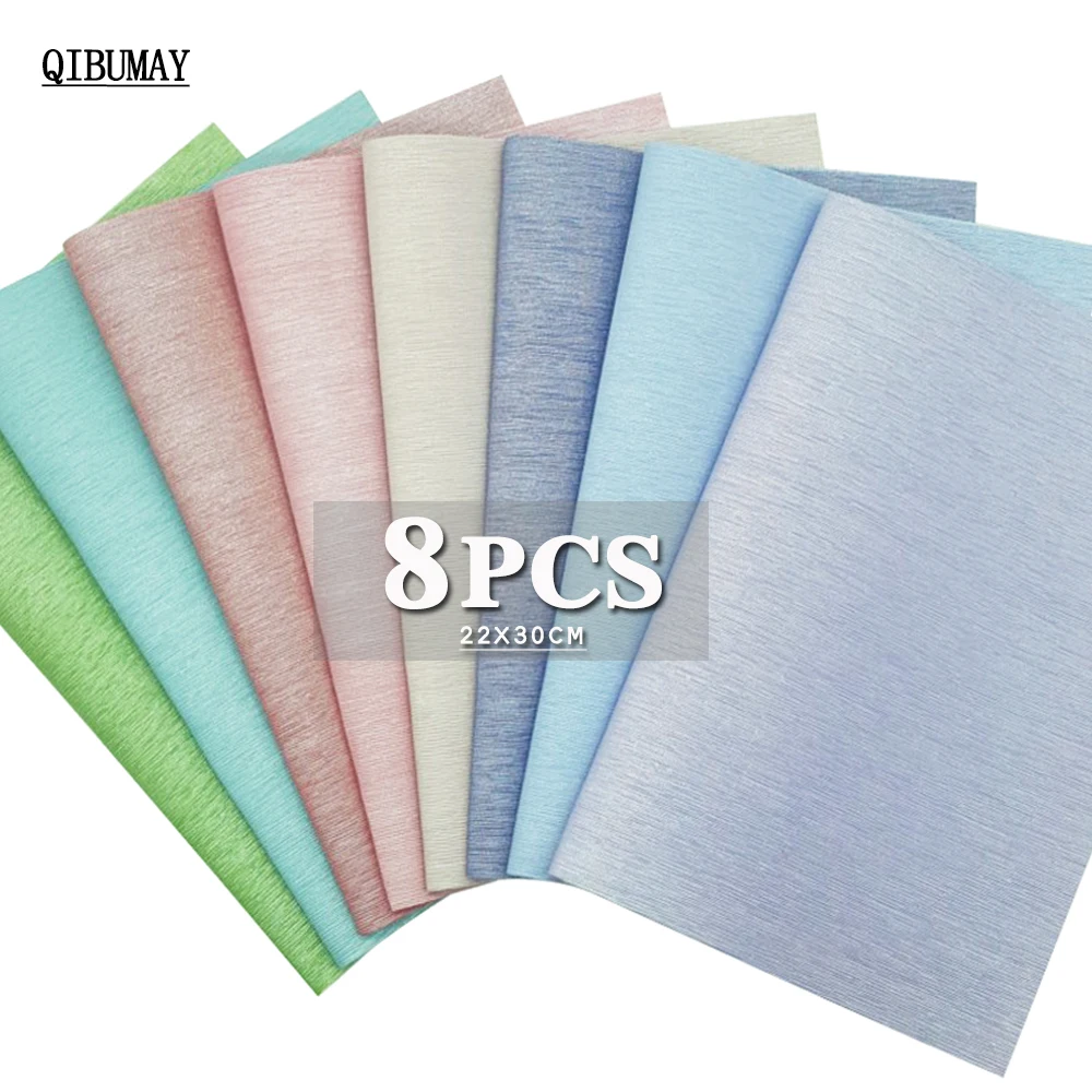 

QIBUMAY 8 шт. A4 твердая искусственная кожа сплошной цвет искусственная кожа винил ткань DIY бант аксессуары сумки ручной работы материалы декор 22...