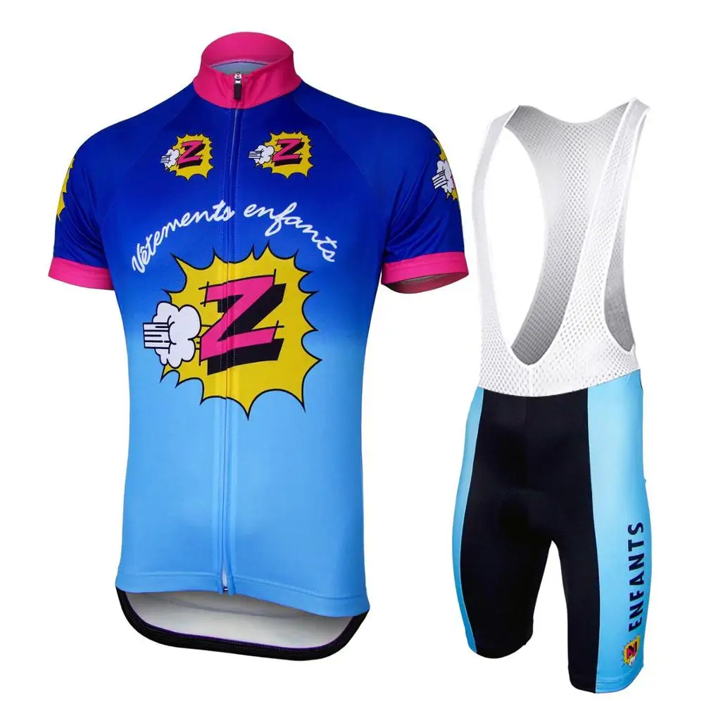 Классический синий велосипедный комплект с коротким рукавом OSCROLLING в стиле ретро
