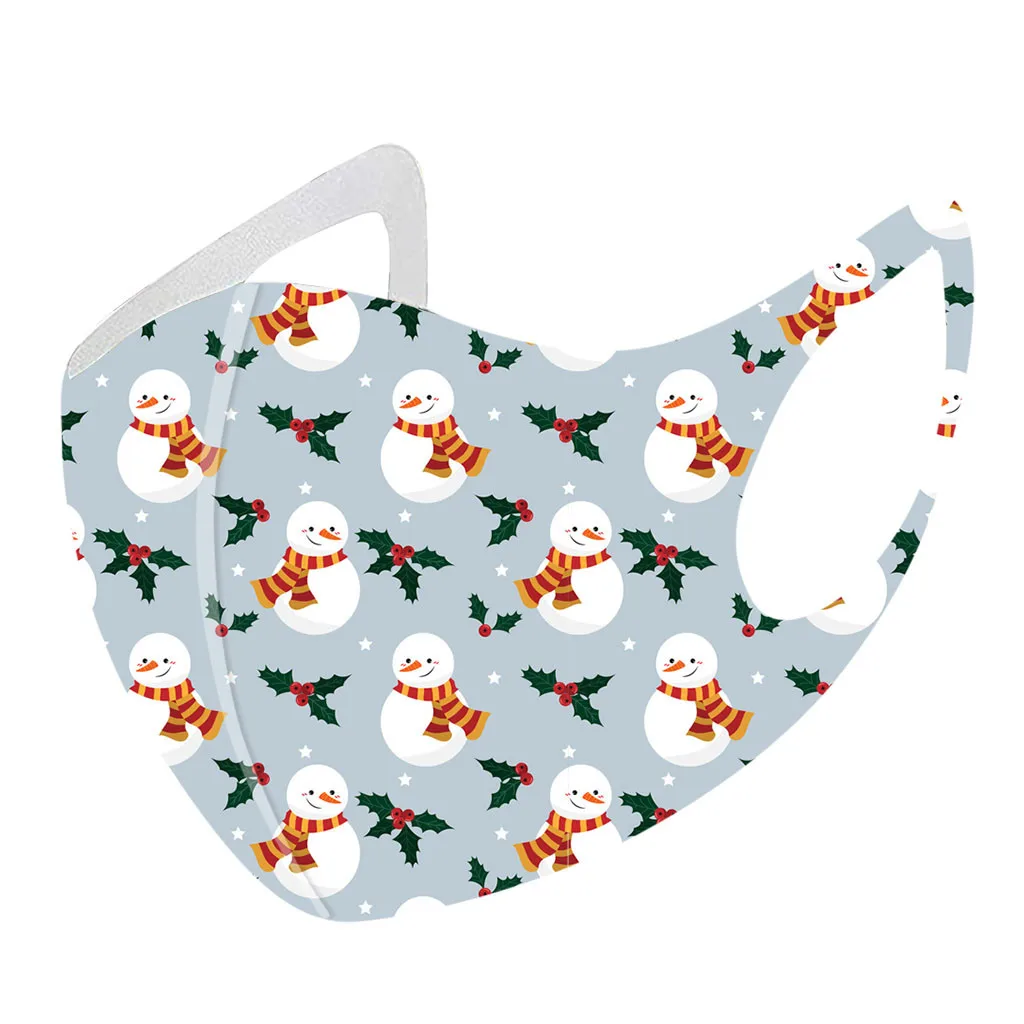 

30pc Children Christmas Mouth Masks Washable Reusable Face Shield Outdoor Haze Proof Protective Adjustable mascherine Maak