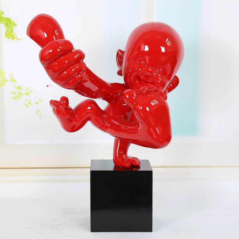 

56 cm Abstract Reds Like People Statue Figure Art Sculpture Figurine Resin Home Office Decoration Gift R2309