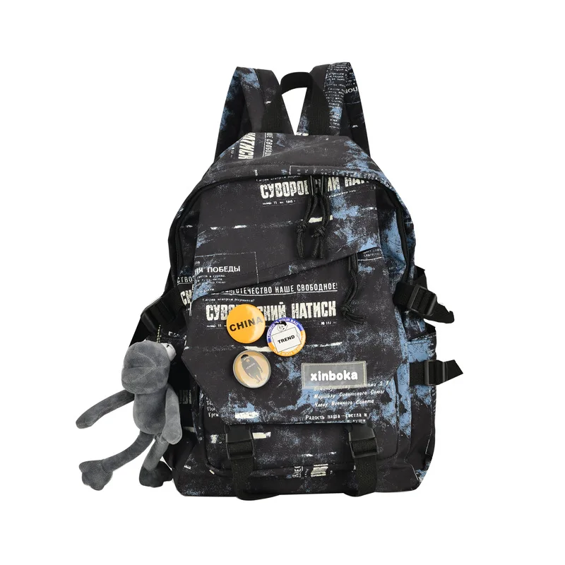 Japanese fashion backpack men's 2022 new Korean fashion casual high-capacity student backpack junior high school bag. purses