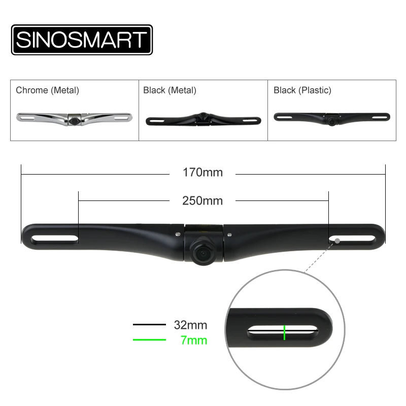 SINOSMART универсальная парковочная камера заднего вида для номерного знака