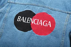 

2021 Hot Sale Clothing New Mastercard Black Red Double Ring Logo Men's Denim Jacket 39