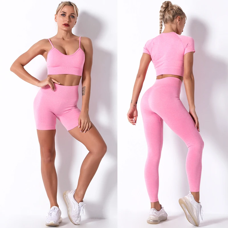 

2/3/4 Piece Seamless Yoga Set Gym Clothing Skin-Friendly Fabric Famela Sport Wear Workout Outfit Women Yoga Suit For Fitness