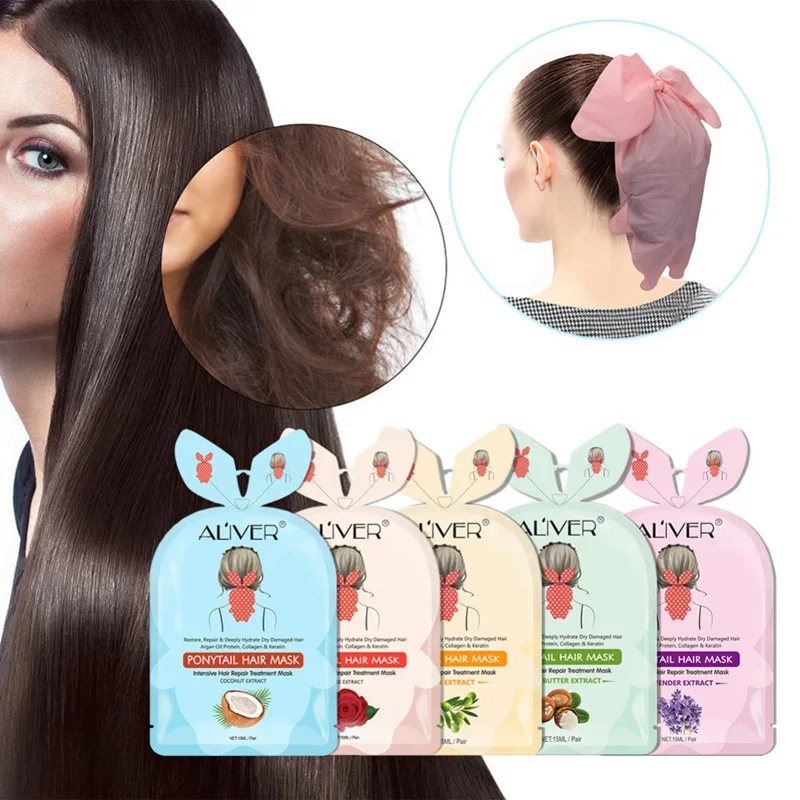 

Nourishing Moisturizing Hair Anti-fork Anti-drying Ponytail Hair Mask Hair Treatment Masks Repair Damaged Tail Mask Hot Sale