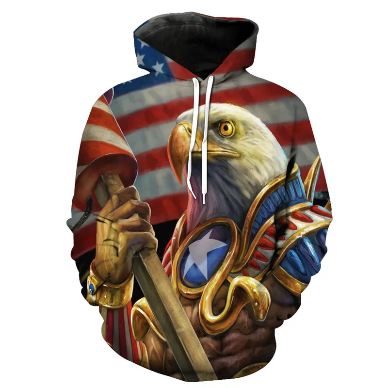 

Tessffel животных American Eagle флаг Камуфляж Охотник Охота, спортивный костюм, пуловер, новая мода, унисекс, Повседневные детские носки, модель 3dprint т...